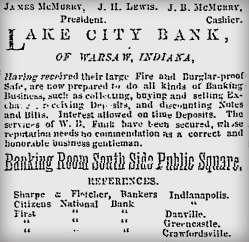 May 16, 1872 ad about Lake City Bank