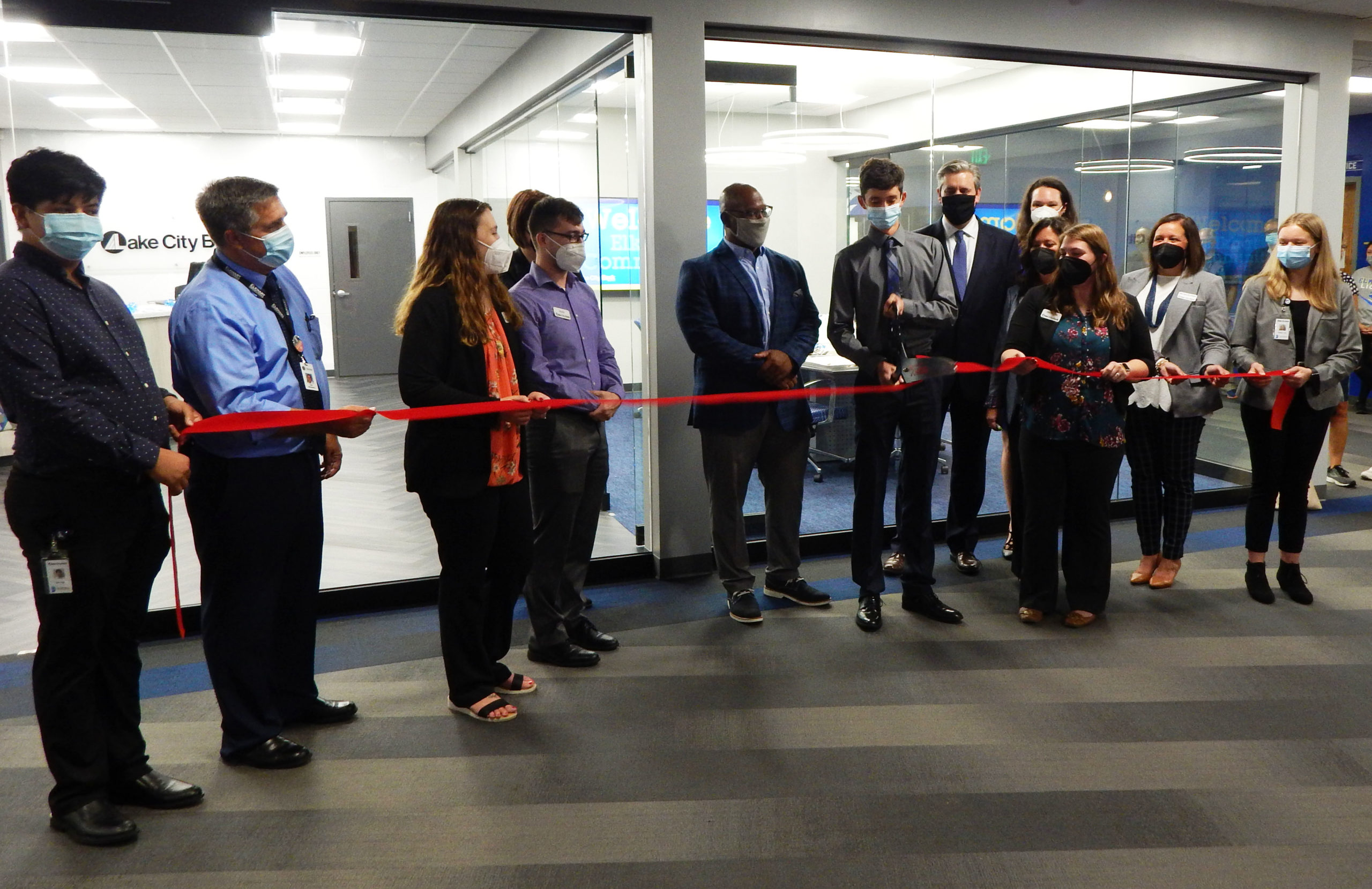 Elkhart High School branch ribbon cutting