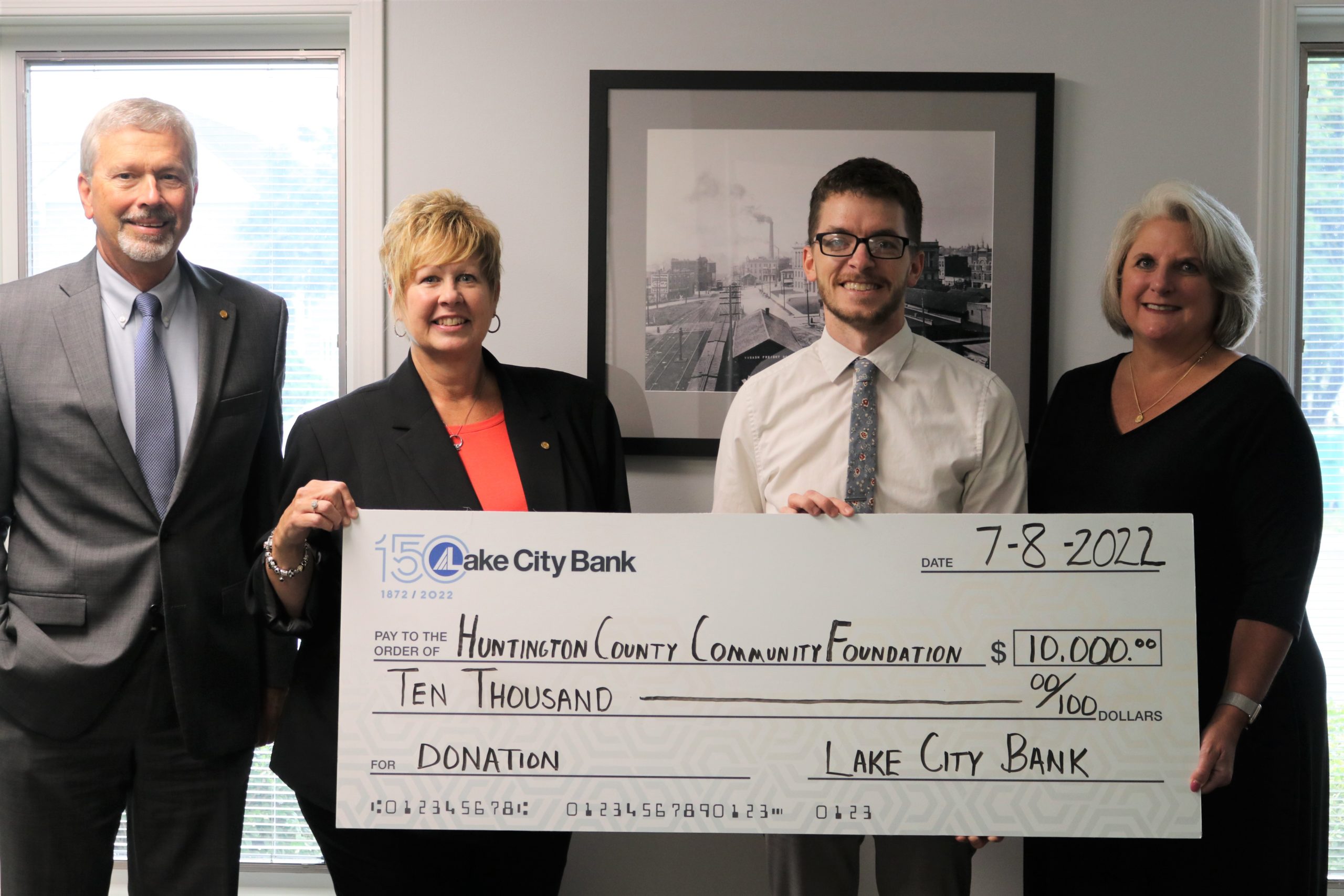 Donation presentation to Huntington County