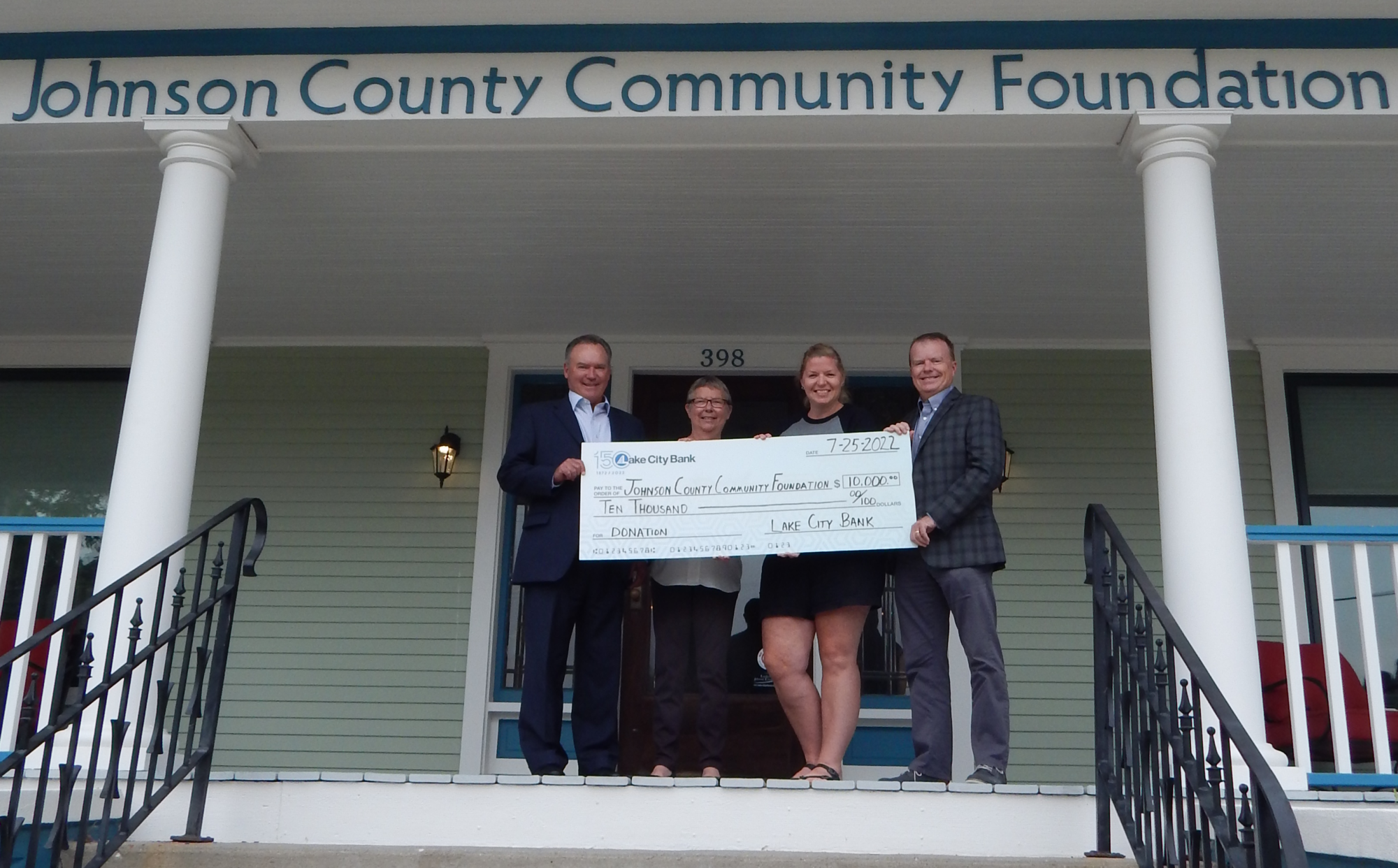 Donation presentation to Johnson County