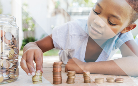 Girl counting change