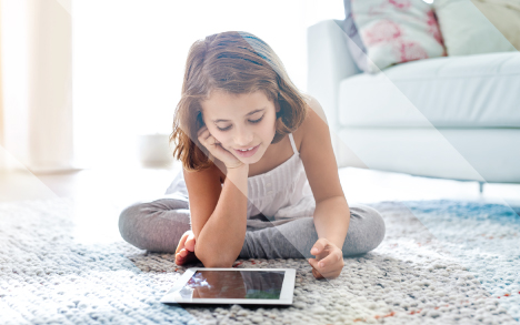 Girl using tablet