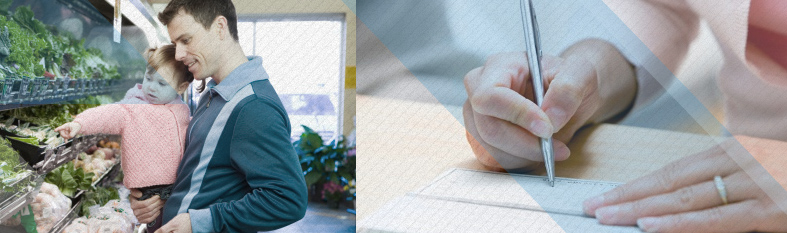 Woman writing check